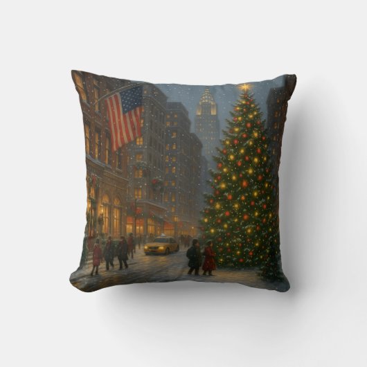 cool new york christmas streets クッション (正面)