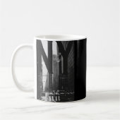 Cool New York City Abstract Skyline, Black &amp; W コーヒーマグカップ (左)