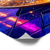 Cool New York City Hat in a NYC Street Nightscape ポスター (角)