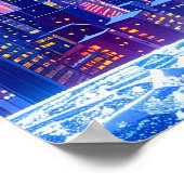 Cool New York City in a Snow Globe with Fedora Hat ポスター (角)