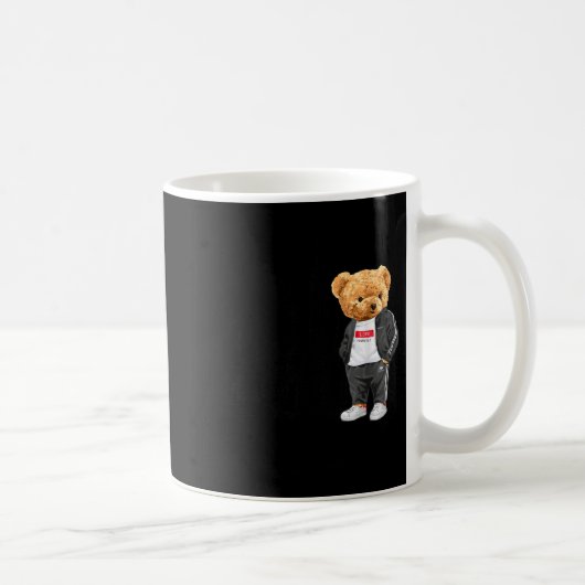 Cool New York City Teddy Bear Illustration Graphic コーヒーマグカップ (右)