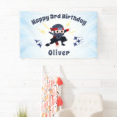 Cool Ninja Karate Kids Birthday Party Sign Banner 横断幕 (インサイチュ)