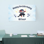 Cool Ninja Karate Kids Birthday Party Sign Banner 横断幕 (トレードショー)