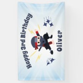 Cool Ninja Karate Kids Birthday Party Sign Banner 横断幕 (縦)