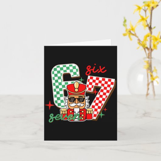 Cool Nutcracker Christmas 67 Six Seven Gen Alpha S カード (黄色い花)