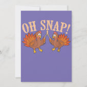 Cool Oh Snap!  Funny Turkey With Wishbone Thanksgi 招待状 (正面)