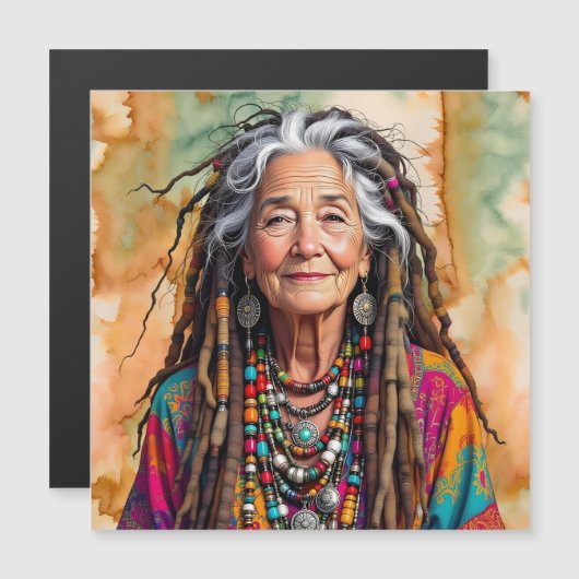 Cool Old Lady in Dread Locks Hippie Woman   (正面/裏面)