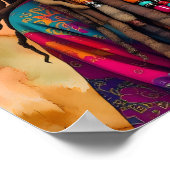 Cool Old Lady in Dread Locks Hippie Woman ポスター (角)