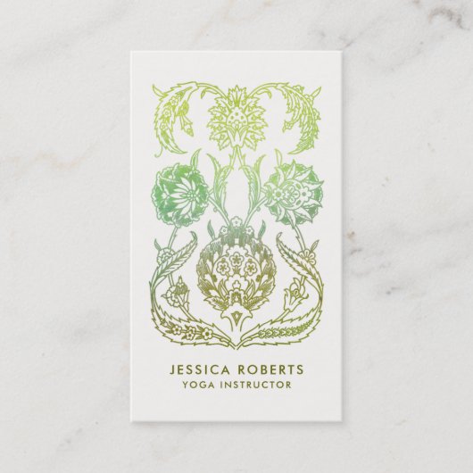 Cool Olive Green Professional Yoga Teacher 名刺 (正面)