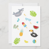 Cool One Pool Party Summer 1st Birthday Invitation 招待状 (裏面)