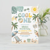 Cool One Summer Beach Party 1st Birthday  招待状 (スタンド正面)