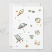 Cool One Summer Beach Party 1st Birthday  招待状 (裏面)