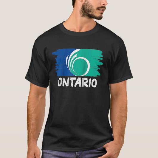 Cool Ontario Flag Raglan Baseball Tシャツ (正面)