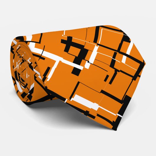 COOL Orange Black White Unique Pattern ネクタイ (ロール)