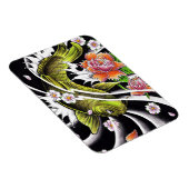 Cool oriental japanese black ink lucky koi fish マグネット (右側)