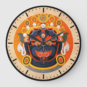 Cool oriental tibetan thangka god tattoo art ラージ壁時計