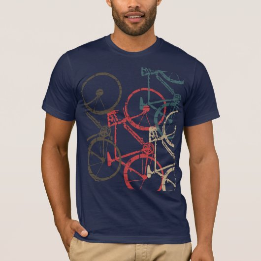 Cool Overlapped Bikes / Bicycles Tシャツ (正面)