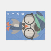 Cool Owl Babyヒップスターの男の子の氏 フリースブランケット (正面(横))