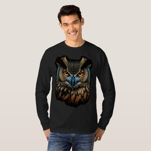 Cool Owl Illustration Graphics Tシャツ (正面フル)