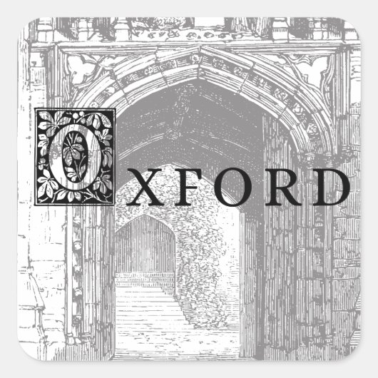 Cool Oxford England Vintage Sticker スクエアシール (正面)