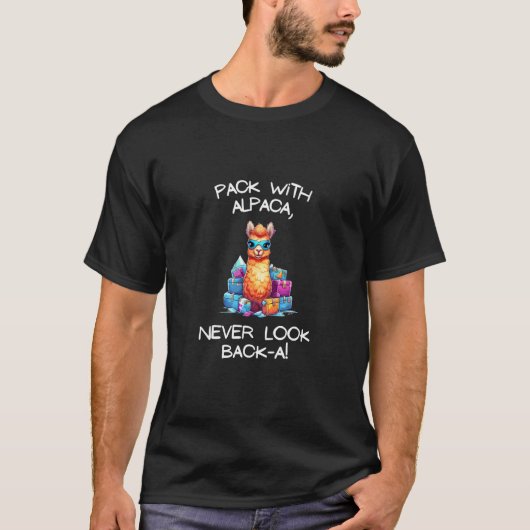 Cool Pack with Alpaca never look back-a Tee Men Wo Tシャツ (正面)