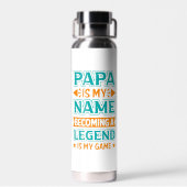 Cool Papa Dad ワードアート ウォーターボトル (背面)