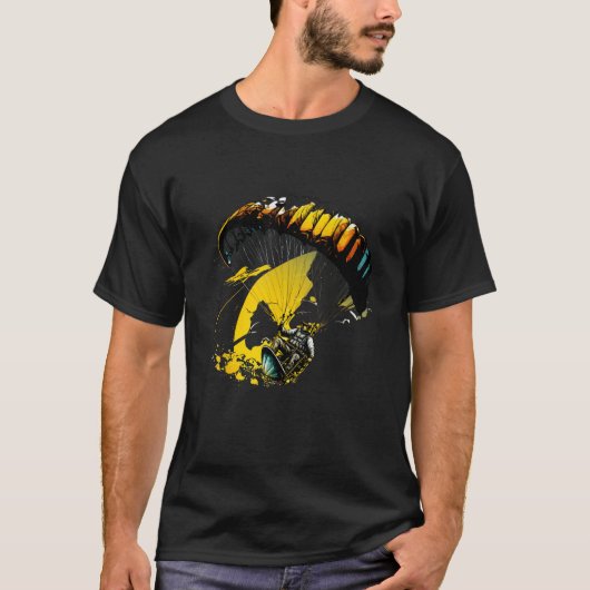 Cool paraglider in fast paced action tシャツ (正面)