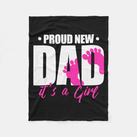 Cool Parent Apparel Proud New Dad It's A Girl - Me フリースブランケット (正面)