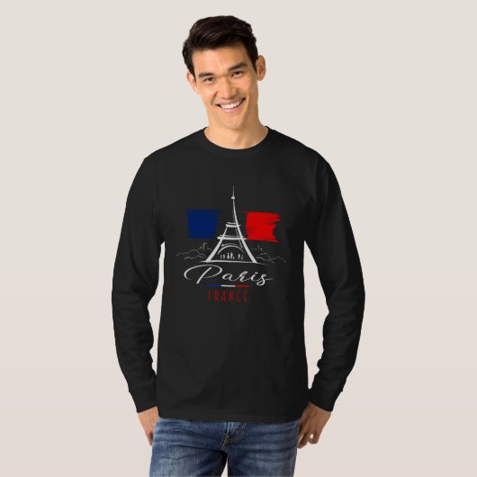 Cool Paris France Paris World Inspired Illustratio Tシャツ (正面フル)