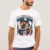 Cool Patriotic American Eagle with Sunglasses  Tシャツ (正面)