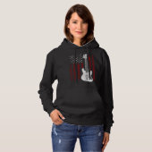 Cool Patriotic American Flag Bass Guitarist Guitar パーカ (正面フル)