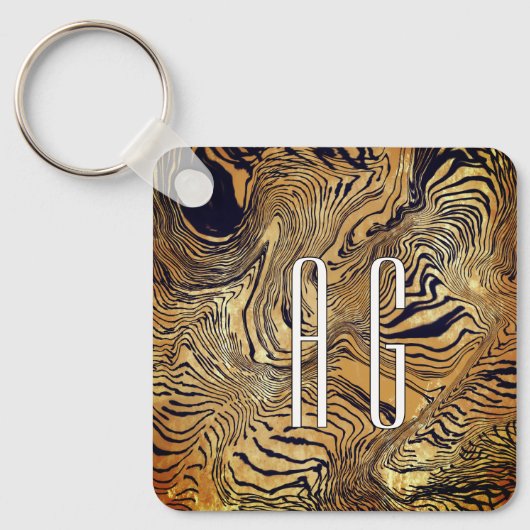 Cool pattern unique text  キーホルダー (正面)