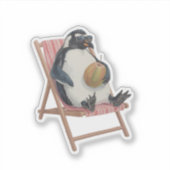Cool Penguin Sticker | Cute Summer Scrapbook Decal シール (正面)