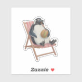 Cool Penguin Sticker | Cute Summer Scrapbook Decal シール (シート)