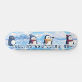 Cool Penguins Skateboarding in Snow Custom スケートボード (横)
