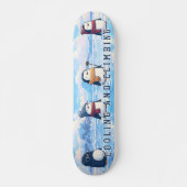 Cool Penguins Skateboarding in Snow Custom スケートボード (正面)