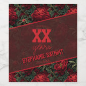 Cool Peonies Food and Beverage Label Set ワインラベル (シングルラベル)