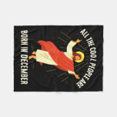 Cool People Are Born In December Christian  フリースブランケット (正面(横))