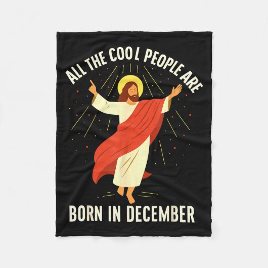 Cool People Are Born In December Christian  フリースブランケット (正面)