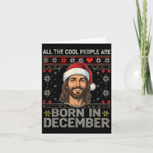 Cool People Are Born In December Christian Christm カード (正面)