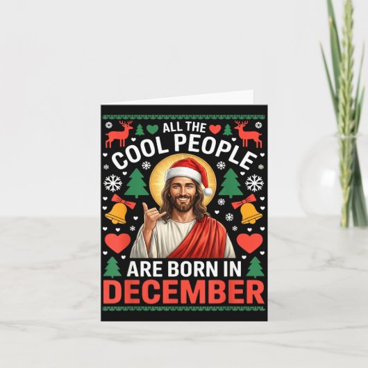 Cool People Are Born In December Christian Christm カード (正面)