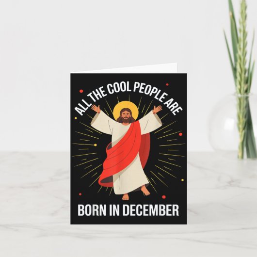 Cool People Are Born In December Christian Christm カード (正面)