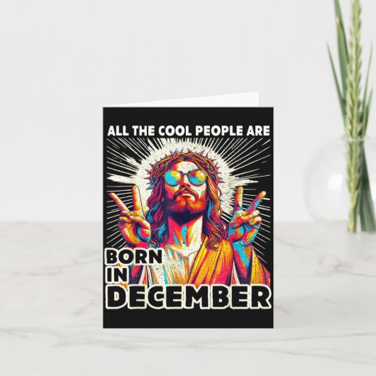 Cool People Are Born In December Christian Christm カード (正面)