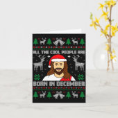 Cool People Are Born In December Christian Christm カード (黄色い花)