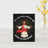 Cool People Are Born In December Christian Christm カード (黄色い花)