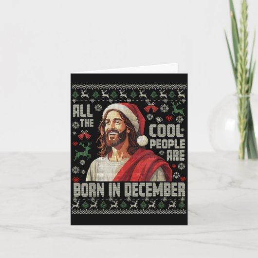 Cool People Are Born In December Christian Christm カード (正面)