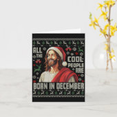 Cool People Are Born In December Christian Christm カード (黄色い花)