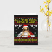 Cool People Are Born In December Christian Christm カード (黄色い花)