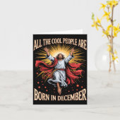 Cool People Are Born In December Christian Christm カード (黄色い花)
