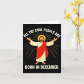 Cool People Are Born In December Christian Christm カード (黄色い花)